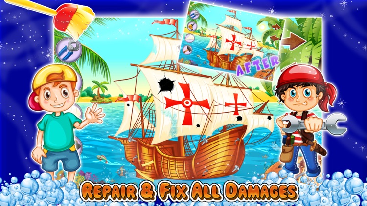 Kids Ship Wash Salon – Cleanup & repair pirate ships in this crazy mechanic game