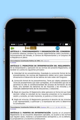 Reglamento  Congreso Colombia screenshot 3
