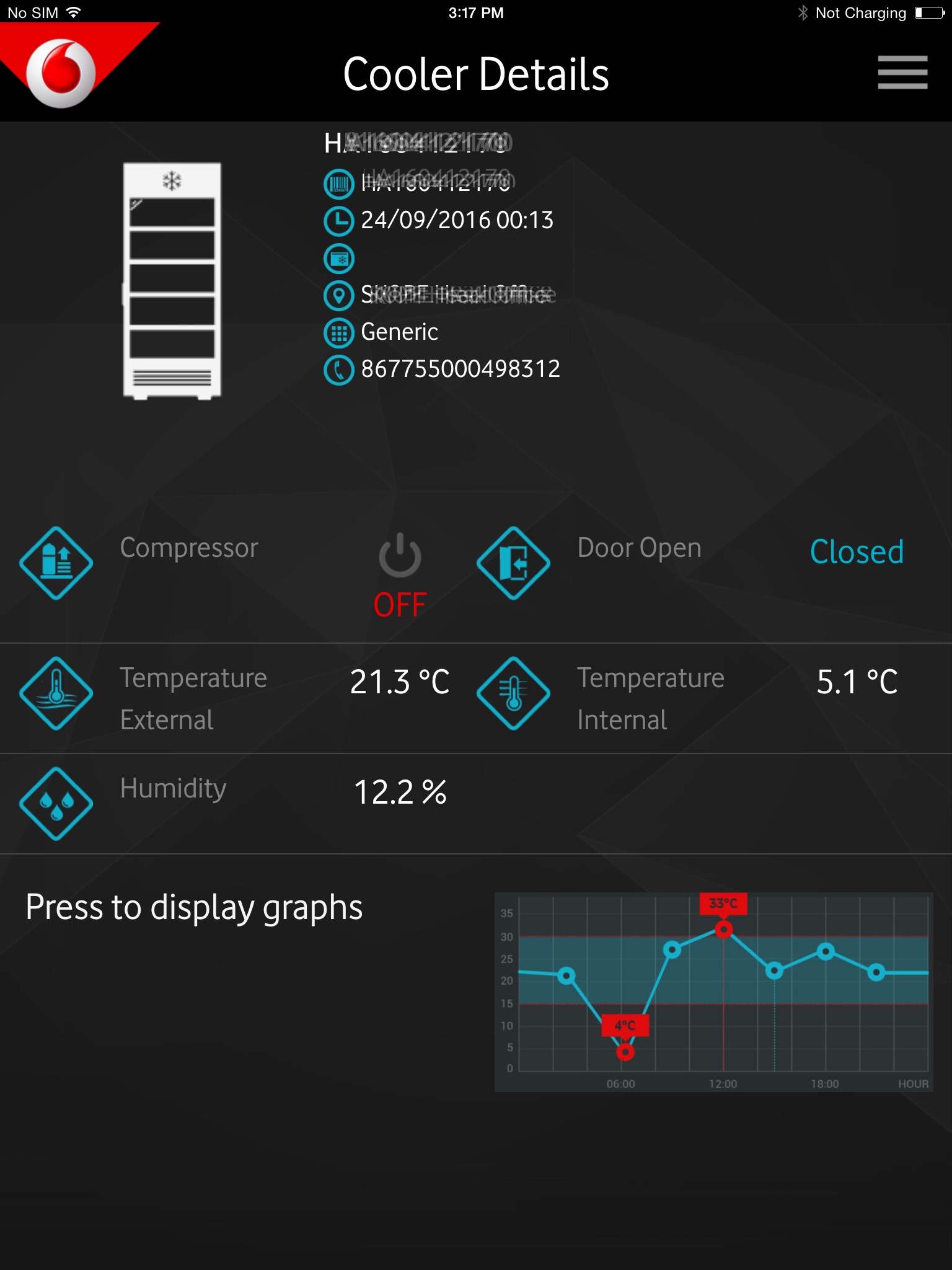 Vodafone IoT Cooler Control screenshot 4