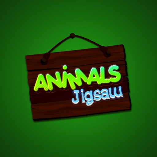 Animal jigsaw puzzle kids Icon