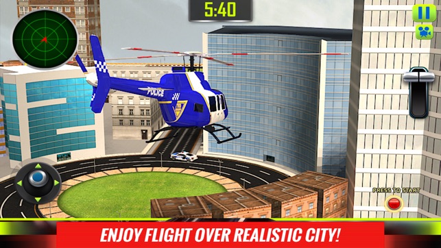 Police Helicopter Pilot Chase Cars 3D Ga