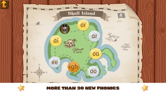 Pirate Phonics 2 : Kids learn to read!(圖2)-速報App