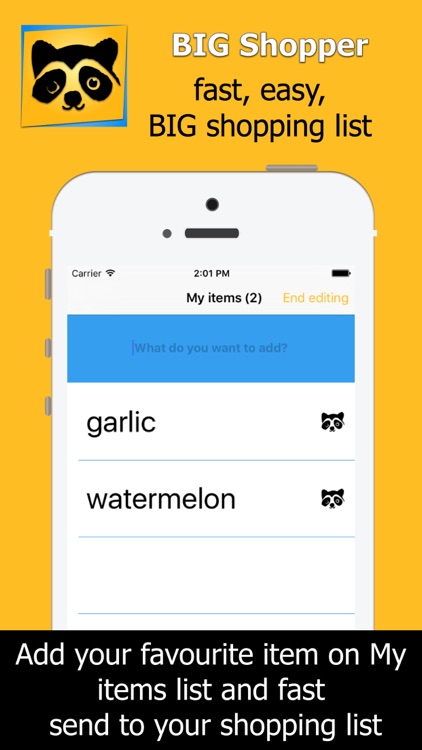 BIG Shopper - your BIG, easy, shopping list for your thumb