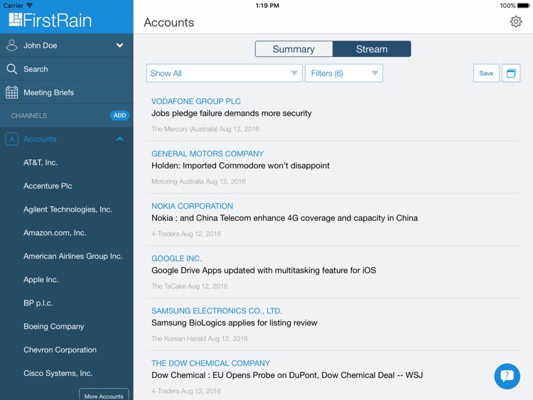 FirstRain Orion for iPad
