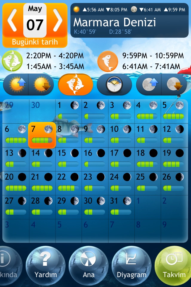 Fishing Deluxe - Best Fishing Times Calendar screenshot 3
