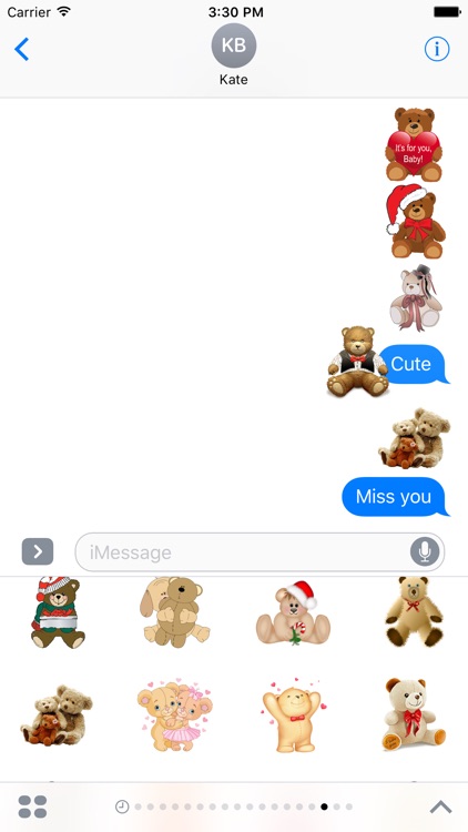 TeddyBear Stickers Pack For iMessage screenshot-4