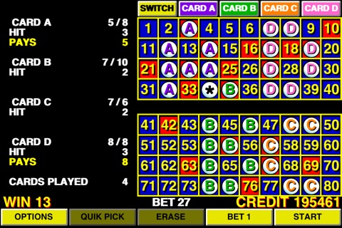 Keno 4 Multi Card - Las Vegas Casino screenshot 2