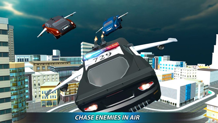 Flying Police Car Driver & Motor Bike Rider Chase screenshot-4