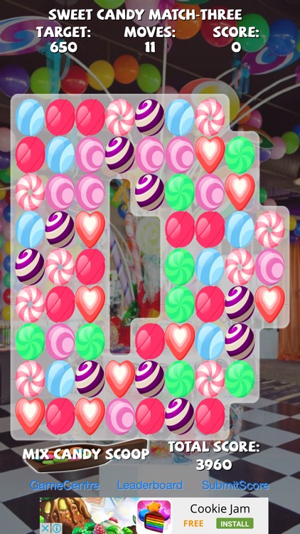 Sweet Candy Match Three 3 In Row Game Free Edition