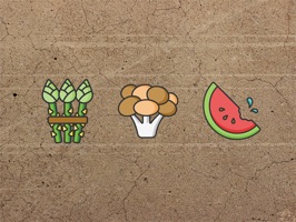 A large collection of over 60 fruit and vegetables stickers for you to enjoy and share amongst family and friends