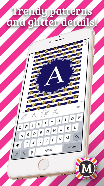 MonograMMing – Custom Wallpaper Maker with Monogram Sticker.s and Chevron Glitter Theme.s screenshot-4