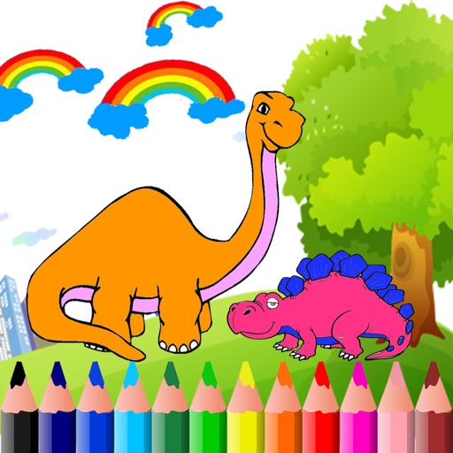 Dinosaur Free Game Baby Paint Learning icon