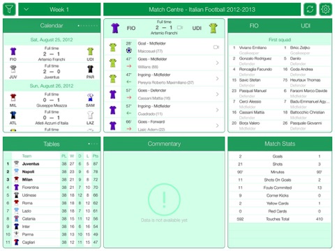 Italian Football Serie A 2012-2013 - Match Centre screenshot 2