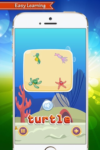 Learning english vocabulary reading and listening for kids for sea animals screenshot 3