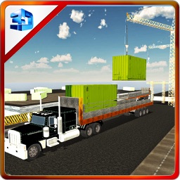 Cargo Container Delivery Truck- Lorry Driving