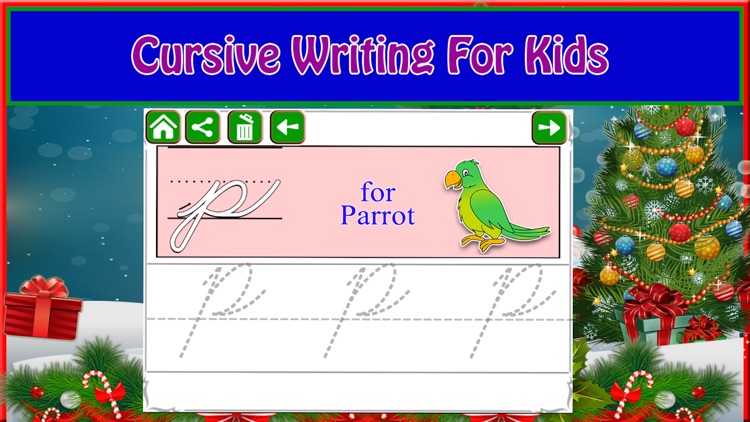 Alphabet Tracing Cursive & Numbers Christmas Game