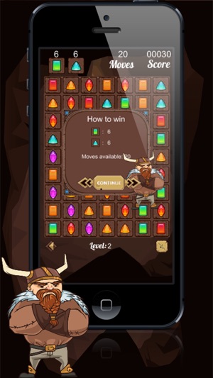 Viking Dwarf Gold - A match-3 gems adven