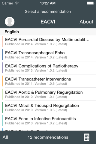 EACVI Recommendations screenshot 2