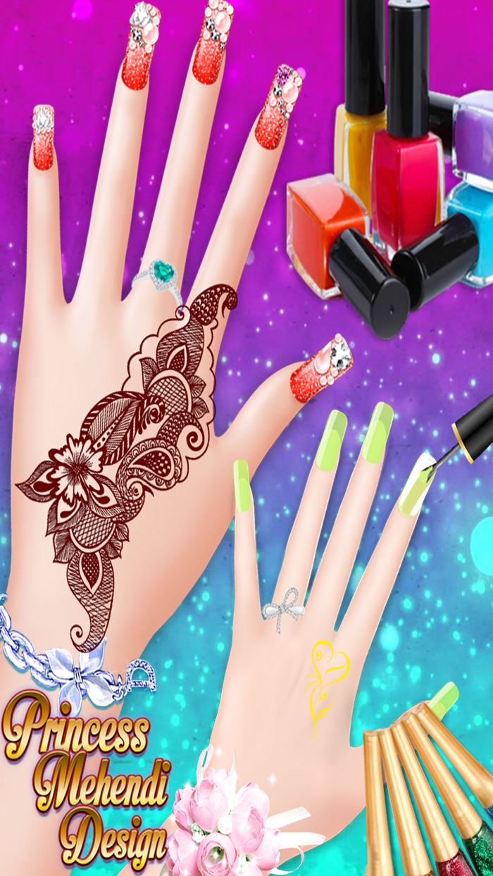 Princess Mehndi Designs Nail art salon girls game