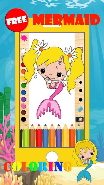 Mermaid Coloring Pages Game Free For Kindergarten screenshot-4