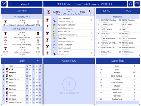 French Football League 1 2013-2014 - Match Centre screenshot 2