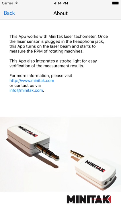 MiniTak Laser Tachometer to Measure RPM screenshot-4