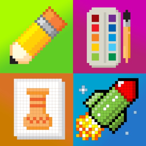 Pixel draw - Coloring & pixel art tool cool painting game for kids Icon