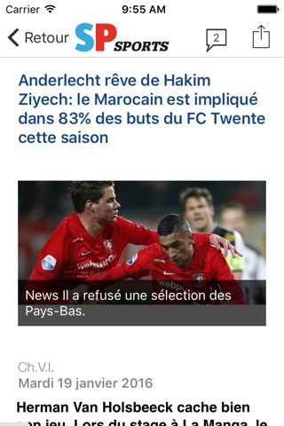 Sudpresse Sports : l’actualité sportive belge screenshot 2