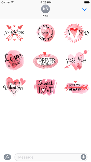 ILY - Water Color Heart Stickers(圖1)-速報App