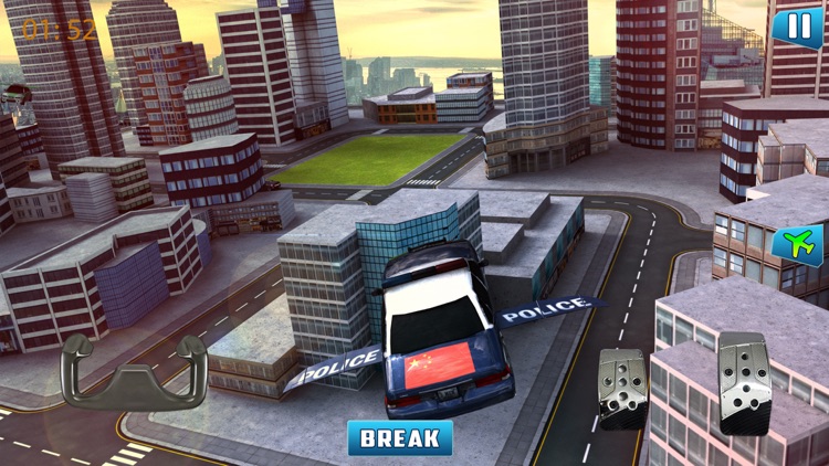 Flying police car chase simulator