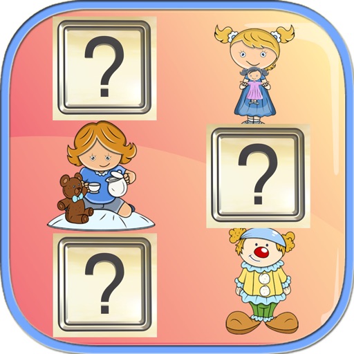 Children play memory matching games Icon