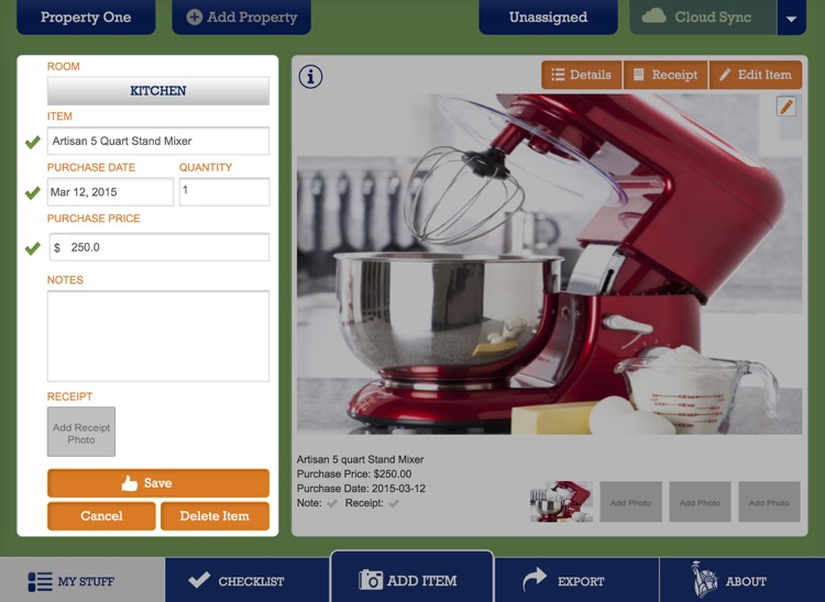 Liberty Mutual Home Gallery® - Household Inventory for iPad