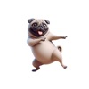 Dancing Pug Stickers