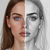 Pencil sketch photo edito