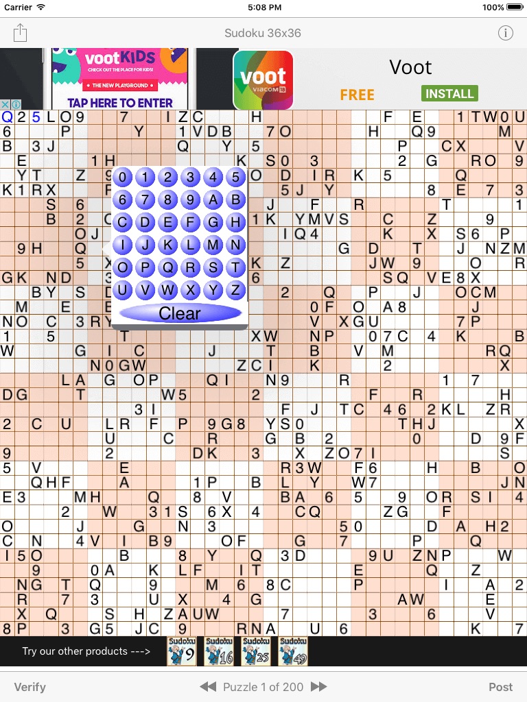 Sudoku 36x36 screenshot 2