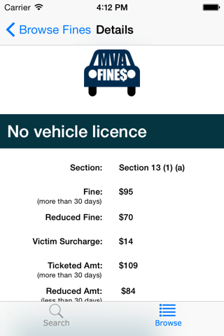 BC MVA Fines screenshot 3