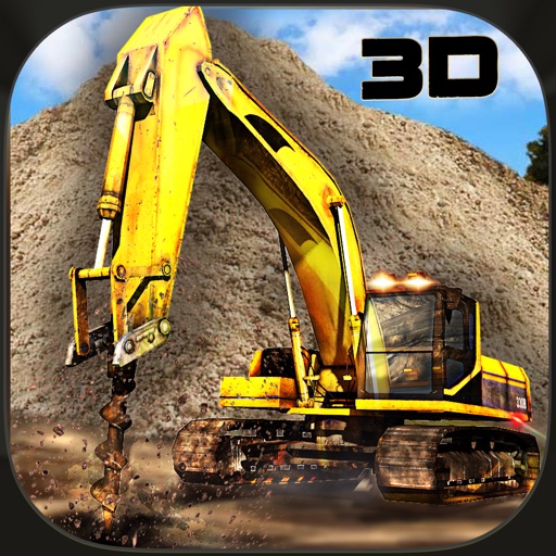 Rig Construction Drill Crane Operator 3D Icon