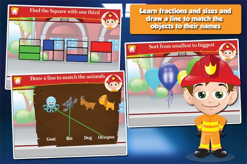 Fire Fighter Kid Goes to School: First Grade Learning Games screenshot 3