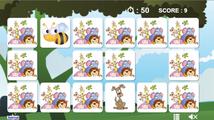 Animal Match for kids & kindergarten game