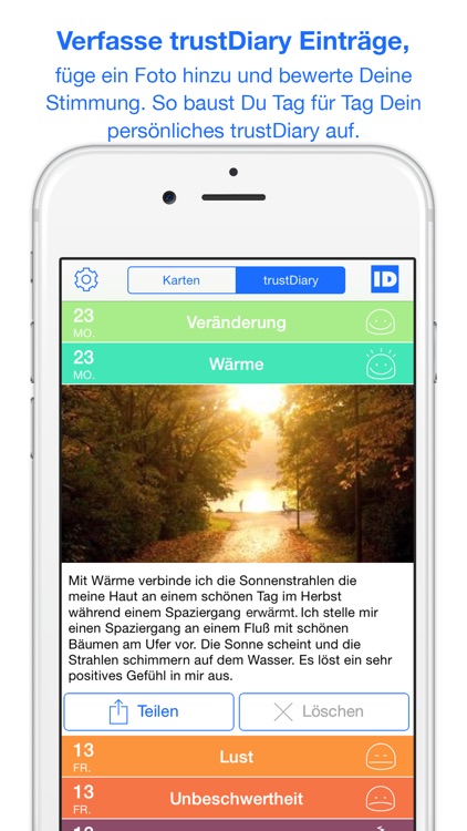 trust - Gestalte dein trustDiary Tagebuch für ein positives Lebensgefühl!