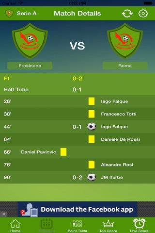 Great Live Score App -"Serie A 2015-16 version" screenshot 3