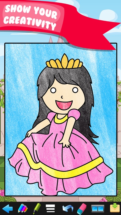 Princess Coloring Book Drawing Doodle - Draw Game for Toddler Preschool Kids!