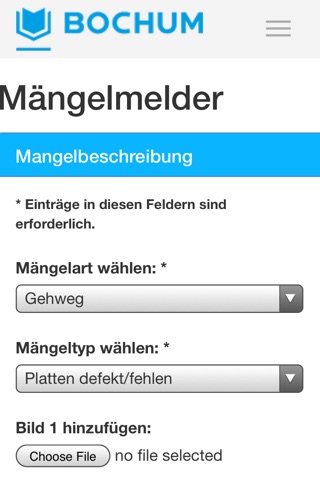 Mängelmelder der Stadt Bochum screenshot 2