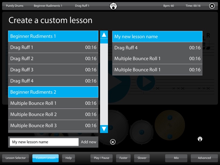 Learn Drum Skills - Practice Tab Flames Strokes Fills Rudiments Paradiddles Lessons with Metronome Teaching screenshot-3