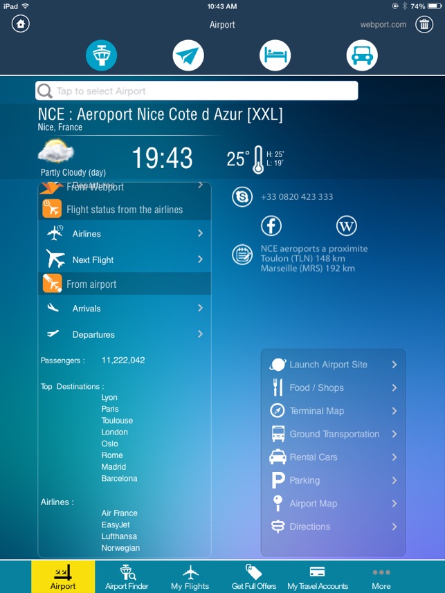 Nice Côte d'Azur Airport + Flight Tracker HD air NCE France(圖2)-速報App