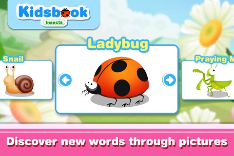 KidsBook: Insects - HD Flash Card Game Design for Kids screenshot 2