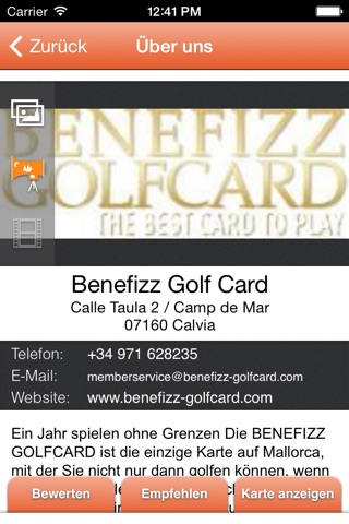 Benefizz Golf Card screenshot 2