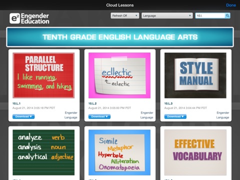 English Tenth Grade - Common Core Curriculum Builder and Lesson Designer for Teachers and Parents screenshot 2