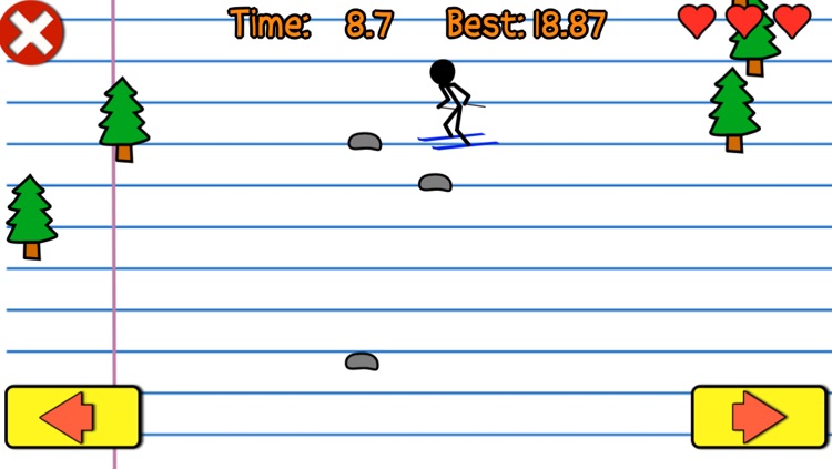 Stick Man Skiing