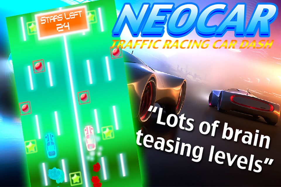 NEOCAR Traffic Racing Car Dash (a neon puzzle action game) screenshot 2